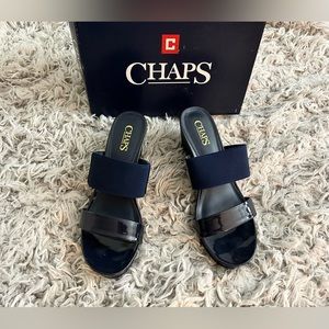 Chaps Women's Sandals with Navy Strap and Black Sole